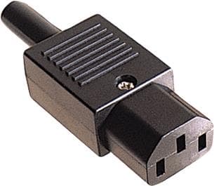 Prise IEC femelle 3 alvéoles - 6A - 230V