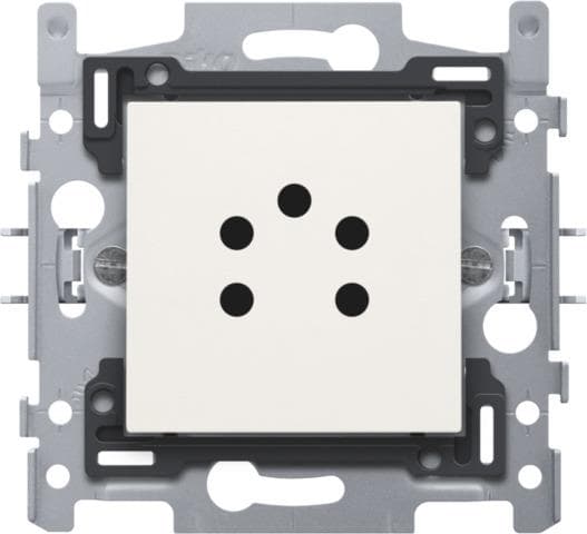 Prise téléphonique à cinq pôles, socle et set de finition Blanc