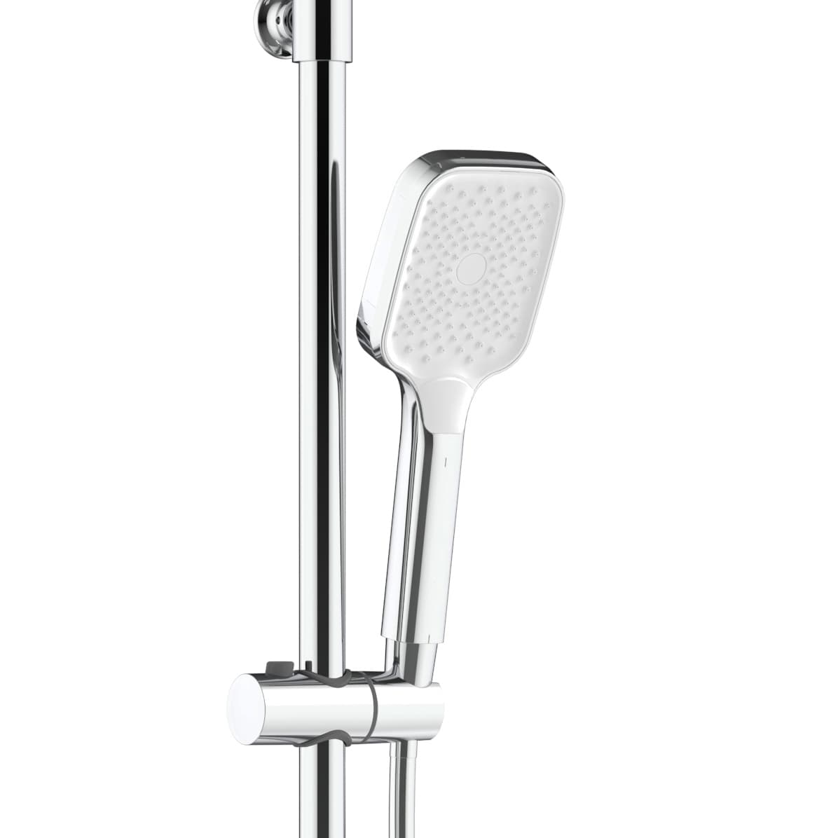 ALONI ROBINET DE DOUCHE THERMOSTATIQUE AVEC TABLETTE CHROME BLANC