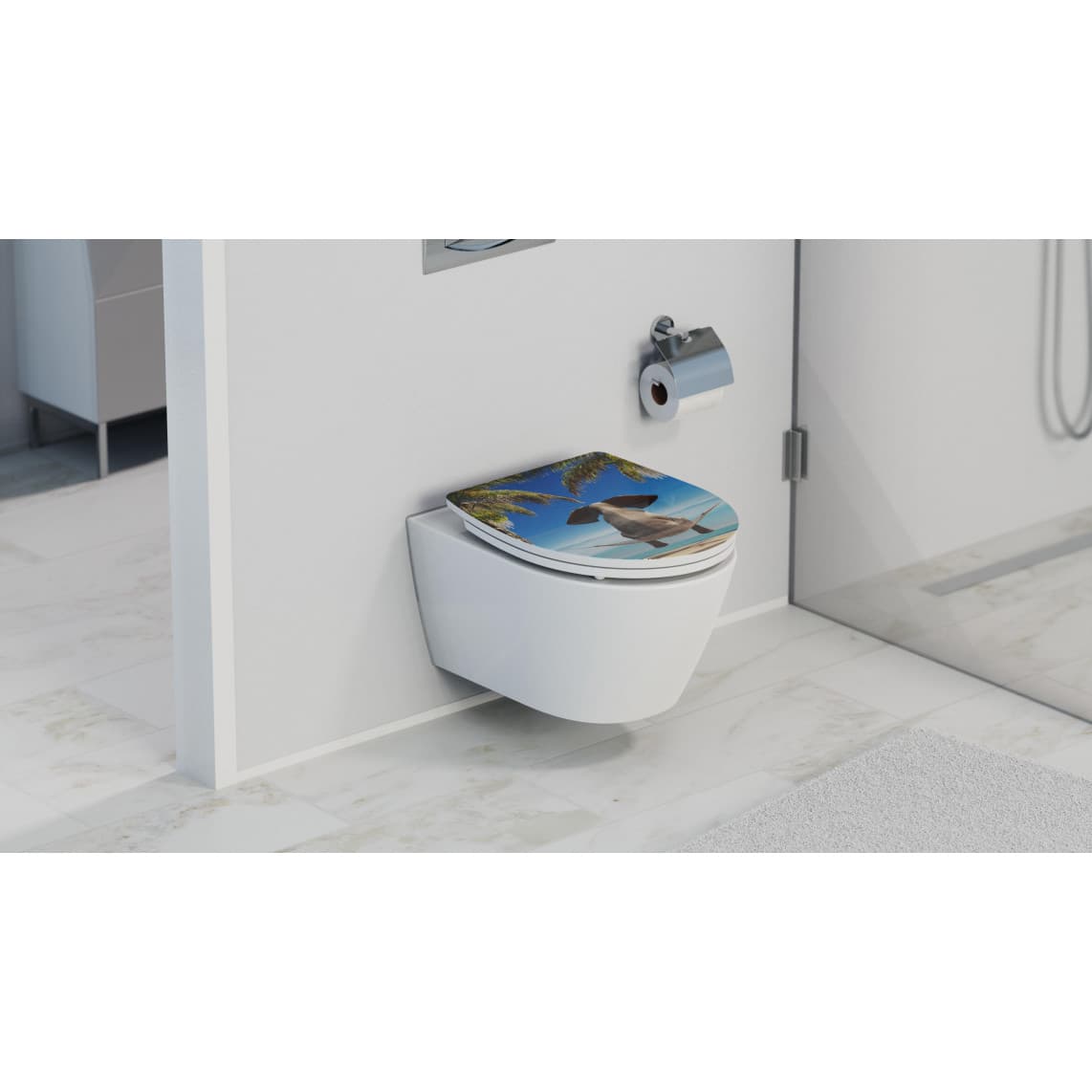 82580 abattant WC en Duroplast HG HAPPY ELEPHANT, avec frein de chute et déclipsable