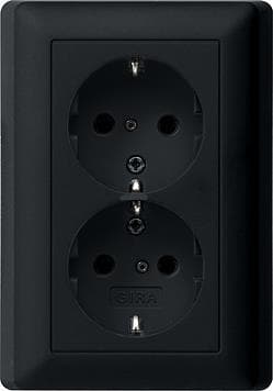 Prise Schuko double 16A 250V~ avec protection renforcée contre les contacts accidentels (Safety