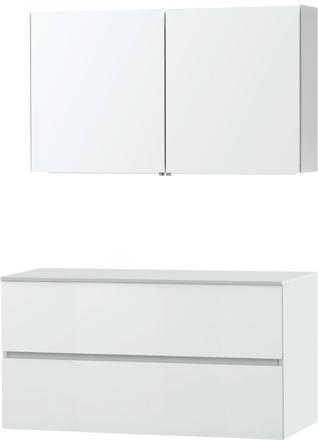 MEUBLE MOLTO POUDRE BLANC 120 POUR LAVABO A POSER SOLID ARMOIRE TOILETTE