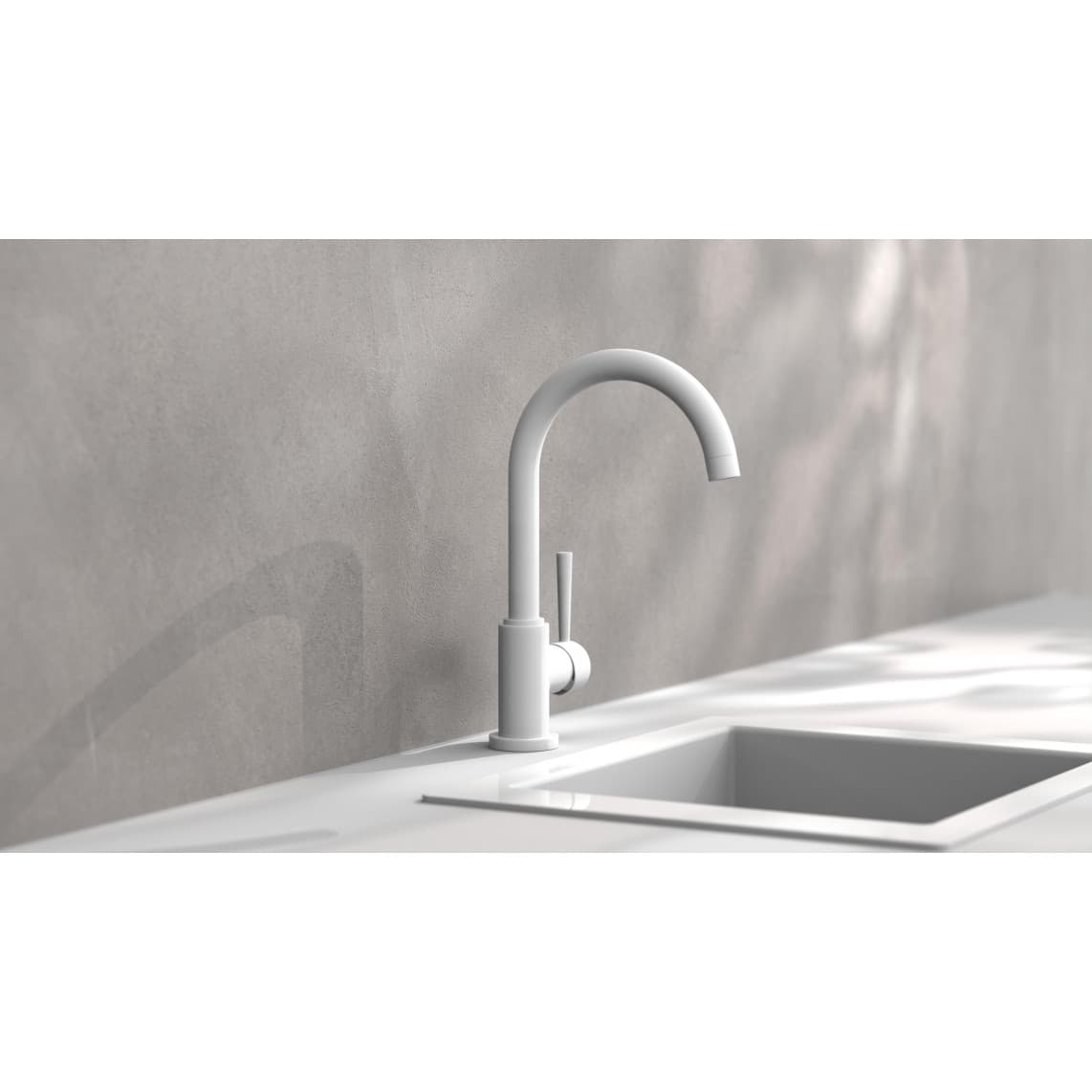 79161 CORNWALL Sink mixer, white matt