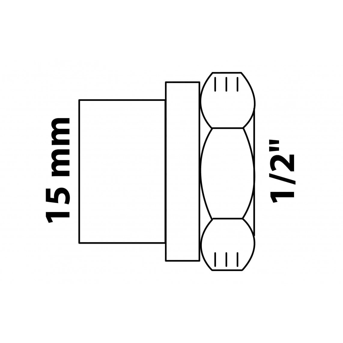 989102055 BR manchon de transition, vierge, 15 mm x 1/2" F, 1 manchon (4270g)