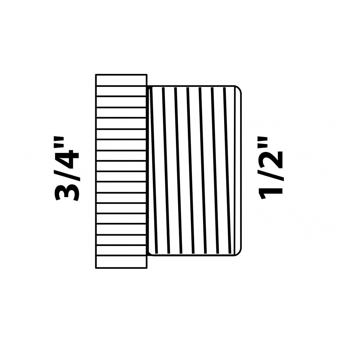 989321155 Raccord réducteur en laiton, chromé, 3/4" F x 1/2" M