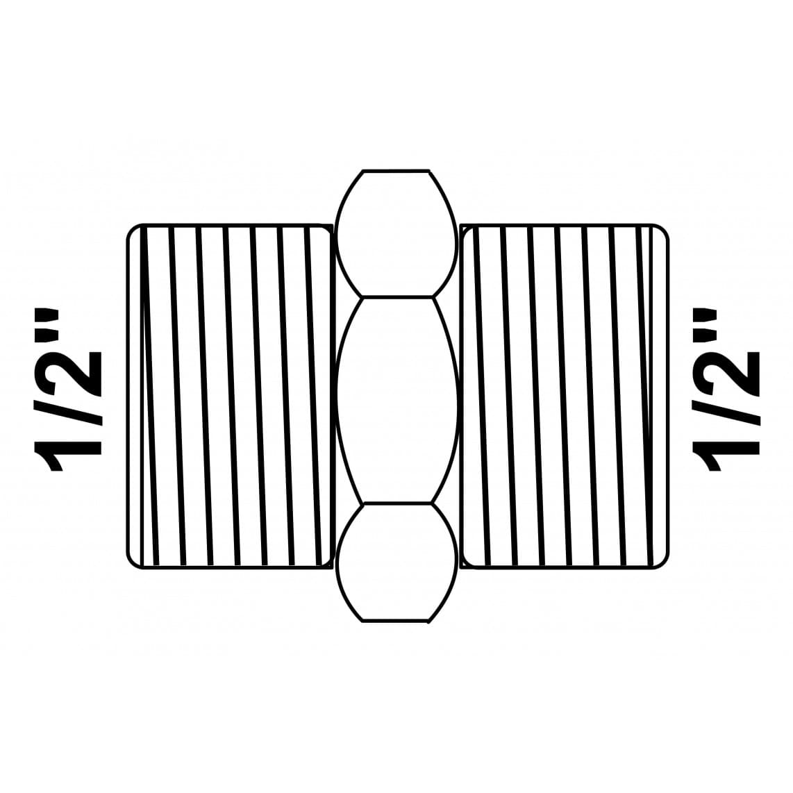 989342355 LT mamelon double, vierge, 1/2" M