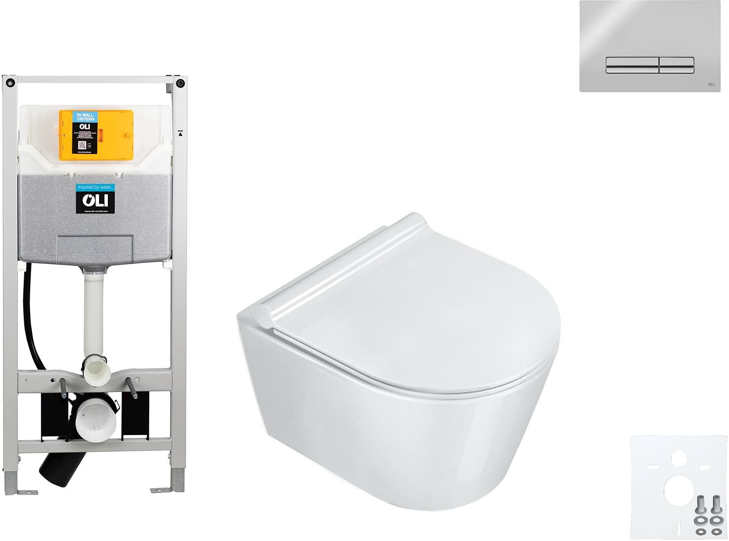 WALLFIX OLI WC SUSPENDU ZERO 46 CATALANO GLAM CHROME BRILLANT