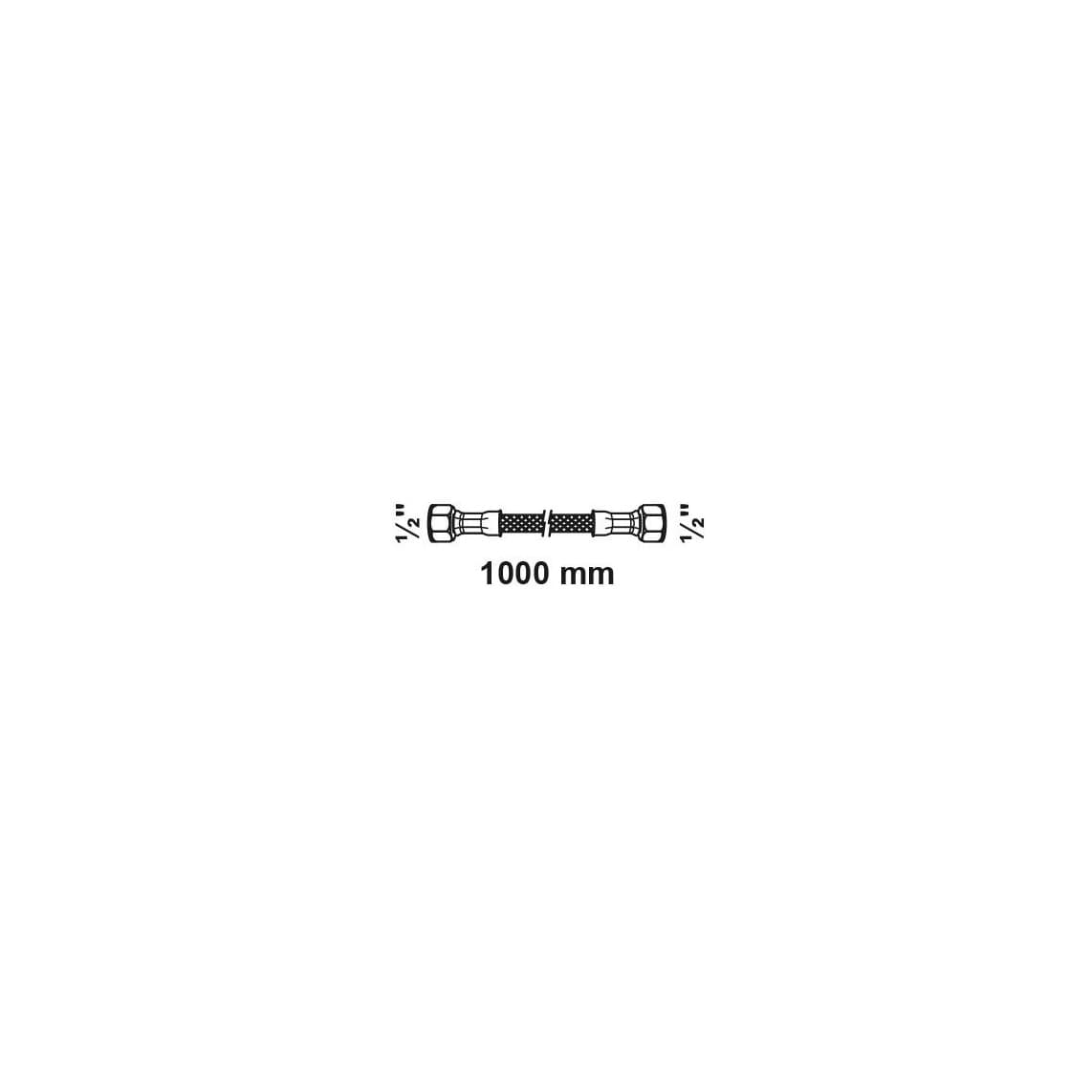 98628065 Tuyau de raccordement flexible 1000 mm, 1/2" F x 1/2" F