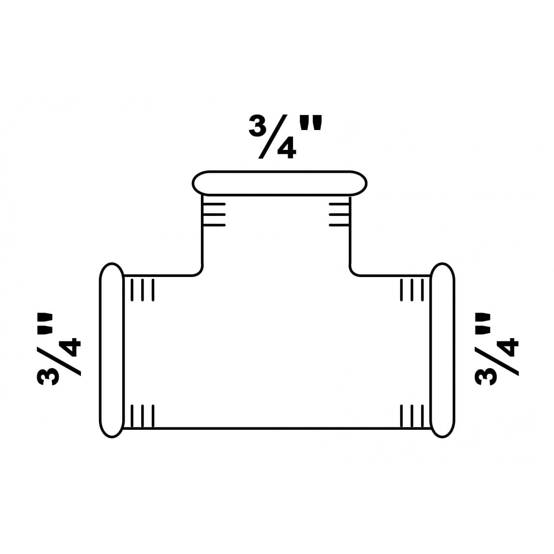 989732055 FM pièce en T, galvanisé, 3/4" F, (130)