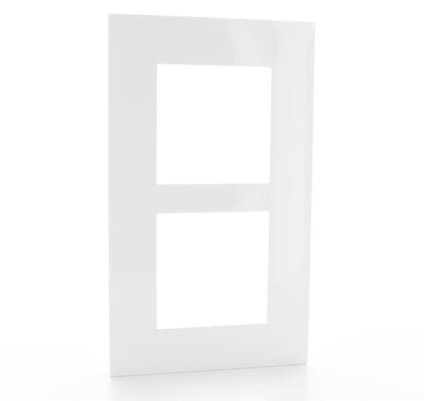 Valena plaque 2 postes vertical entraxe 71mm Blanc Rose en Or