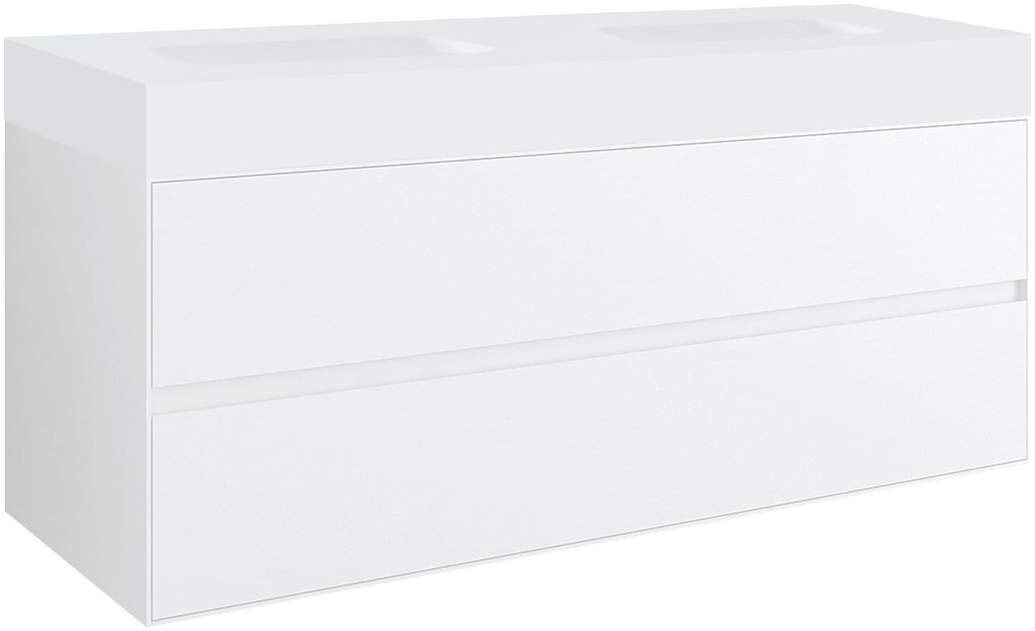 SOUS MEUBLE 2 TIROIRS POUR TABLET PURO 2 LAVABOS TENSO 140CM BLANC