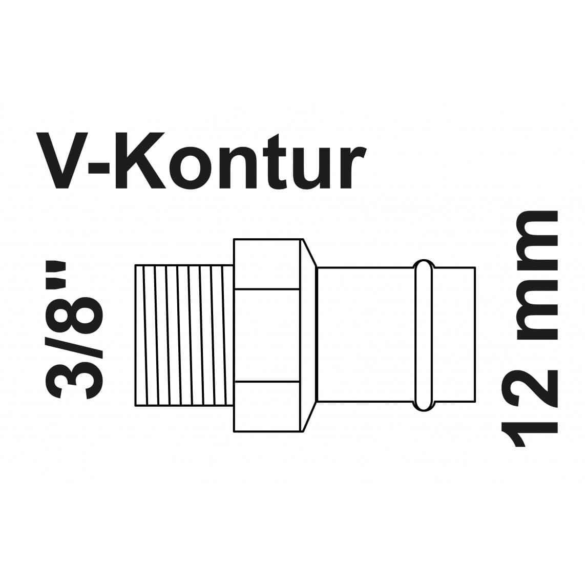 988622854 BR Mamelon de transition, vierge, 12 mm x 3/8" M, 1 manchon, (P4243g)