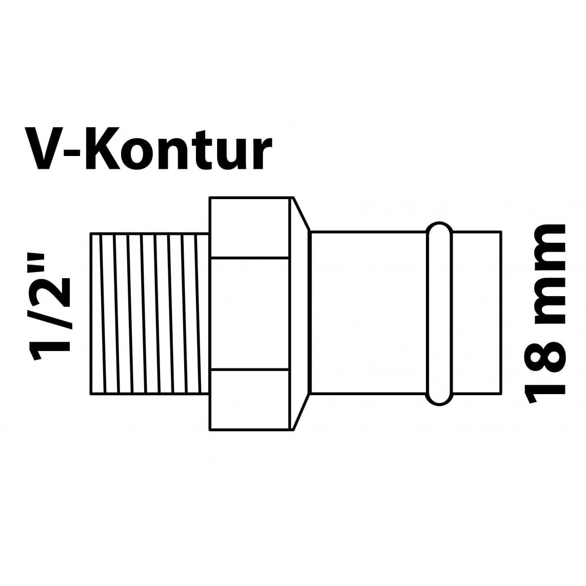 988623354 BR Mamelon de transition, vierge, 18 mm x 1/2" M, 1 manchon, (P4243g)