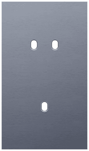Plaque de recouvrement double, verticale 60 mm d'entraxe, pour une fonction de commutation double et une simple, Niko Toggle alu blue grey brushed