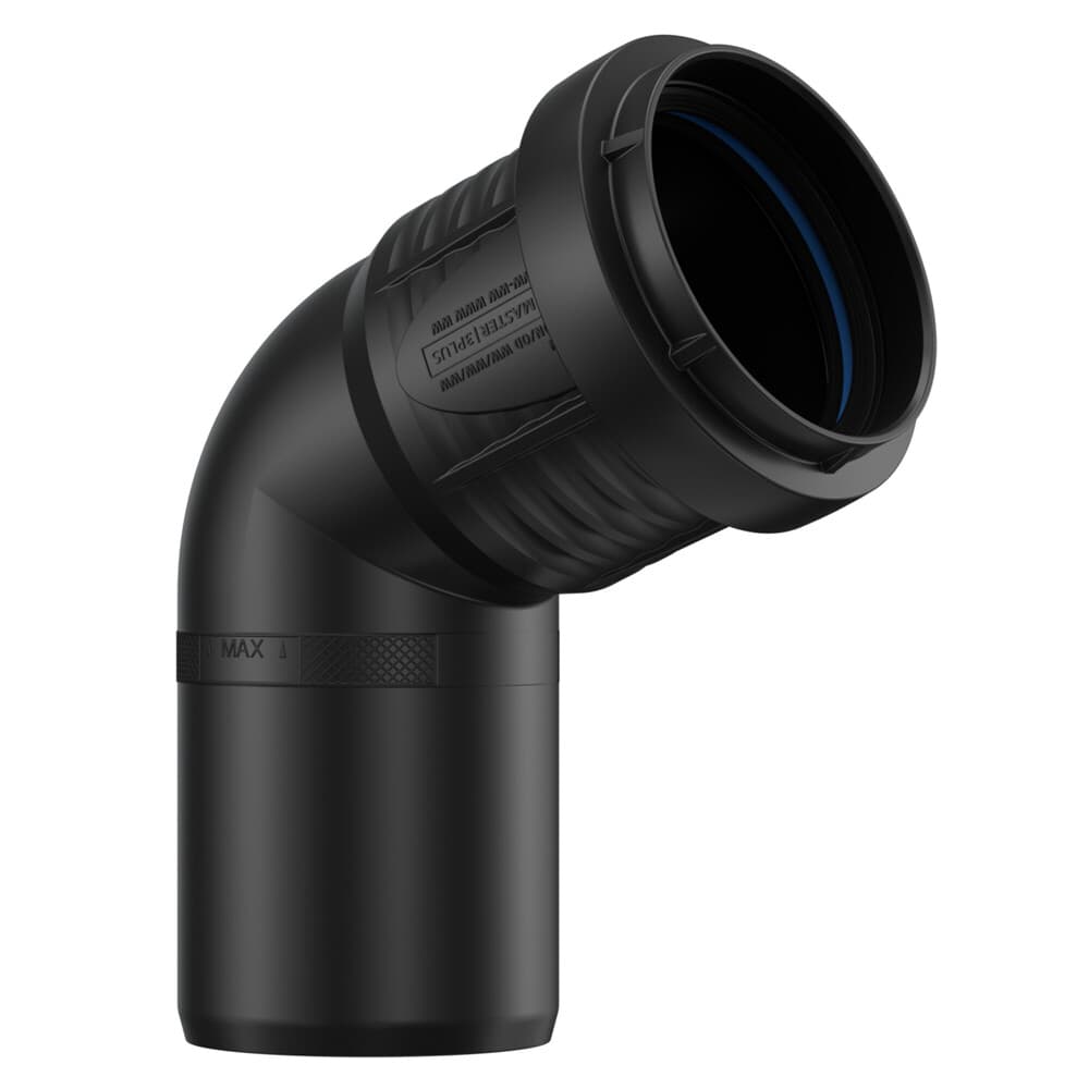 Pipelife Master 3 plus coude 67,5° MF PP noir D50