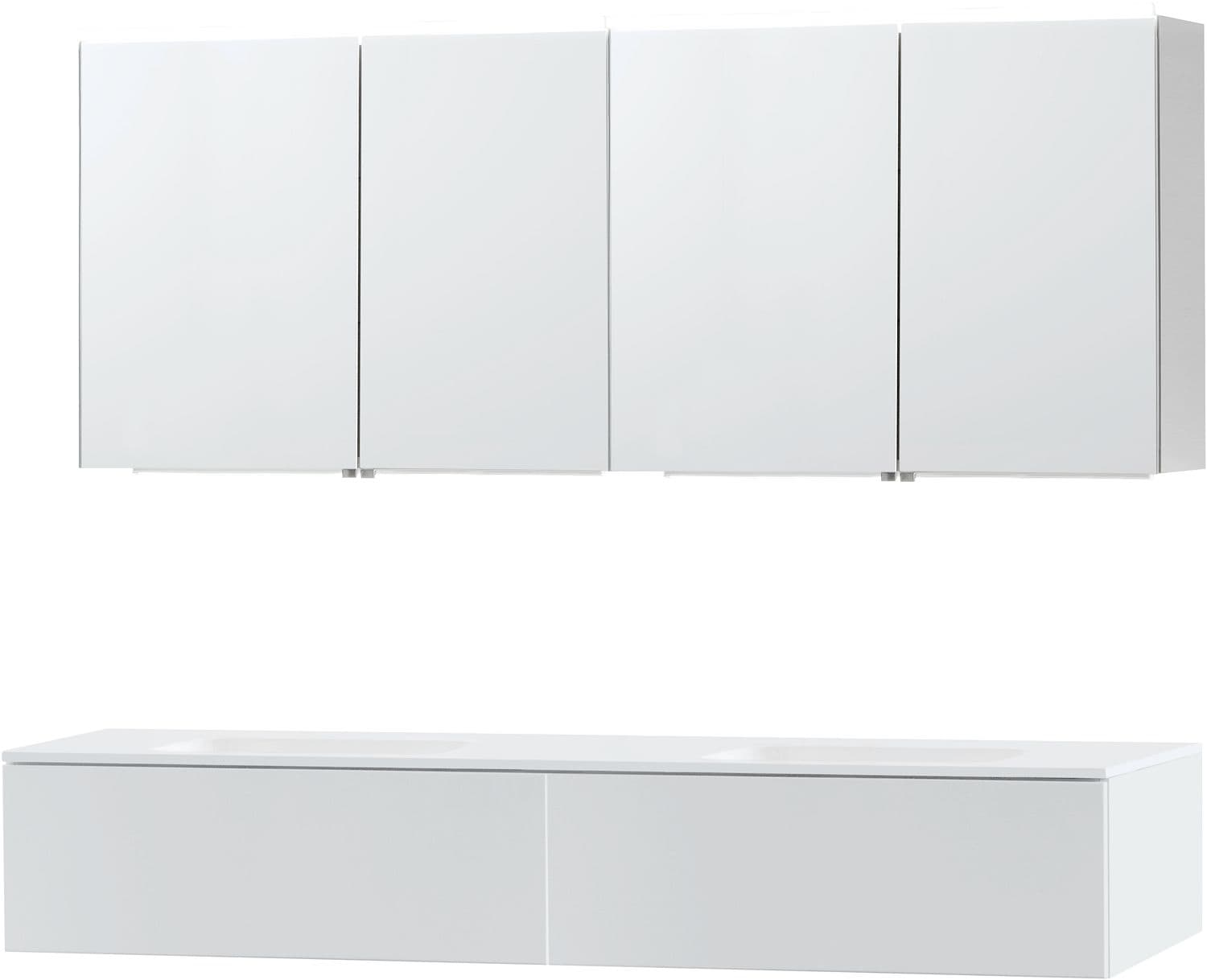 MEUBLE PURO DUO BLANC 180 1 TIROIR SOLID MOLTO ARMOIRE TOILLETTE