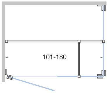 PORTE PIVOTANTE AVEC PAROI ANNEXE+PAROI LATERALE CLOSE <180CM H 200CM BLANC MAT-TIMELESS