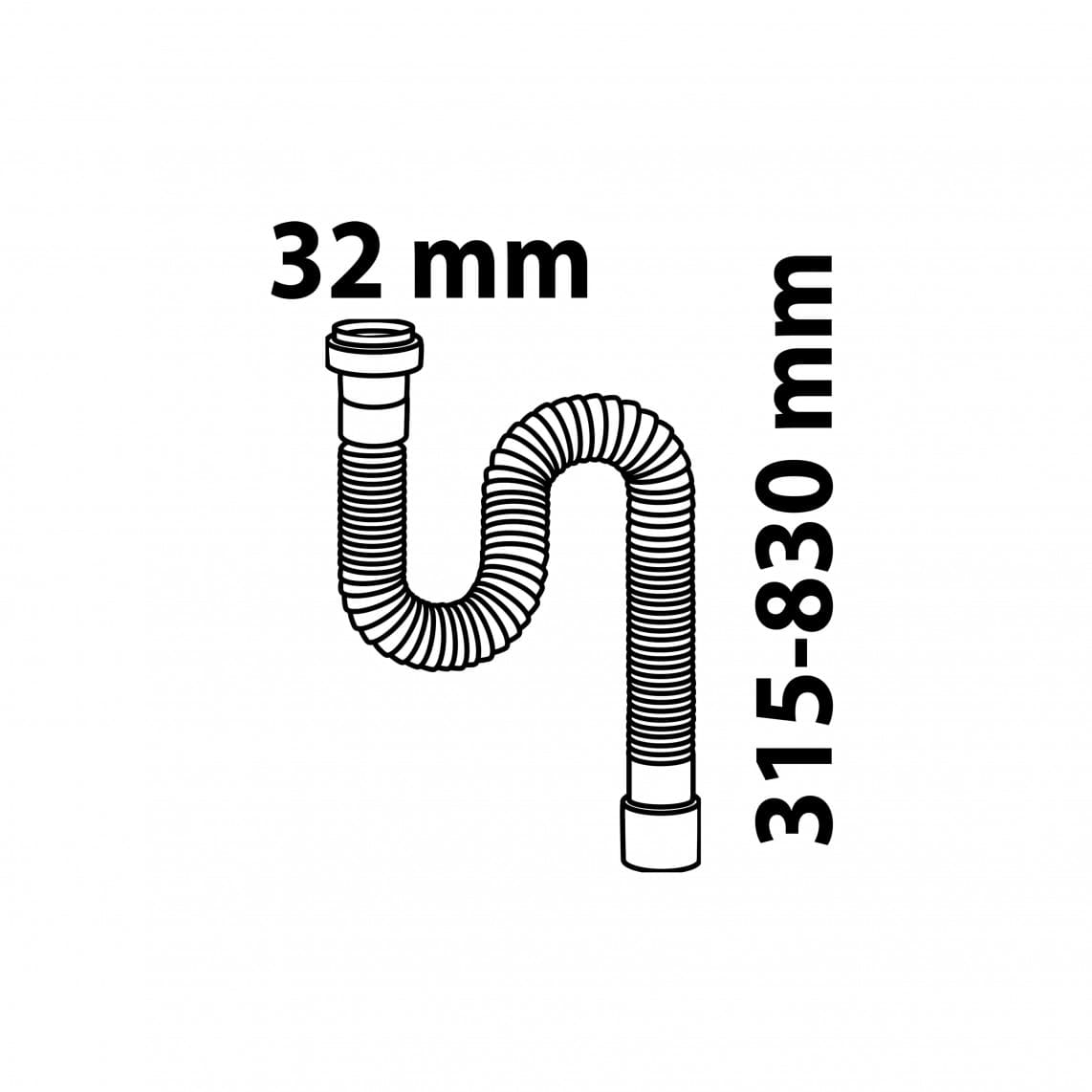 98836748 KS Tube de raccordement Flex, blanc, 1 1/4" x 32 mm, 315-830 mm