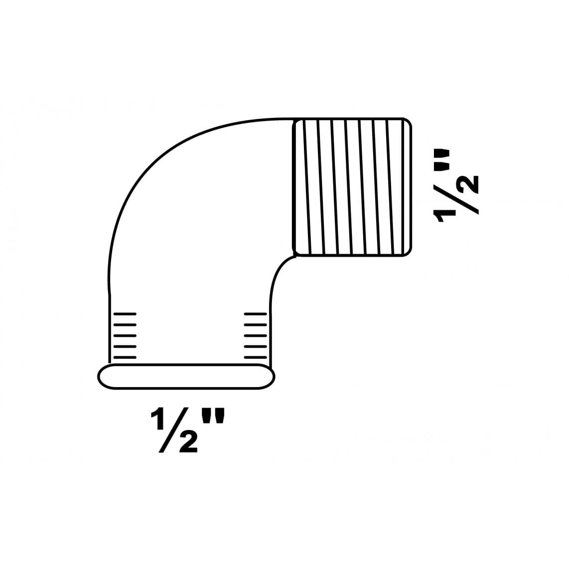 989721055 FM coude 90°, galvanisé, 1/2" F x 1/2" M, (92)