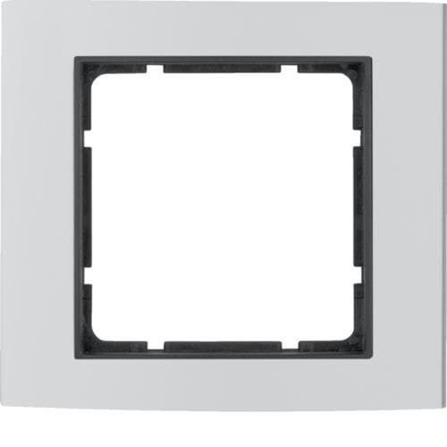 Plaque de recouvrement 1 poste Berker B.3 Alu, Alu / Anthracite