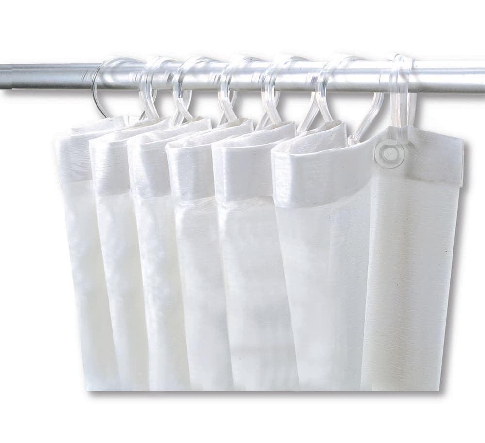 Delabie rideau de douche blanc PVC avec 8 mousquetons plastique 1200mmx2000mm