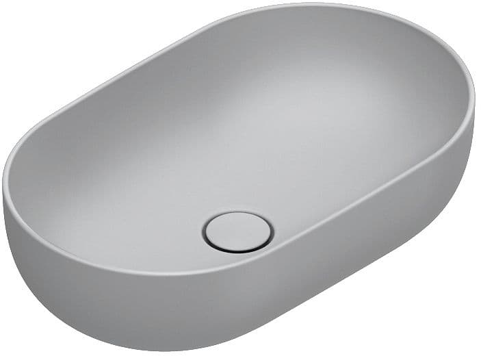 VASQUE A POSER SFERA CATALANO CATAGLAZE+ 60X37 H16 SANS TROP-PLEIN CEMENTO SATINATO