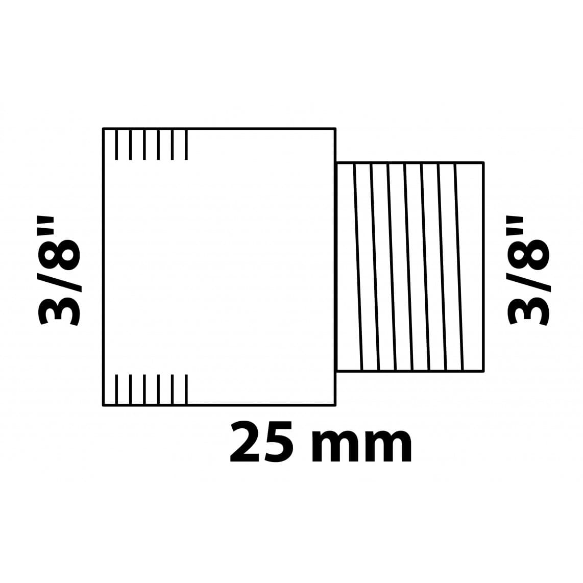 989311255 Tap extension, brass, chrome, 3/8" x 25 mm