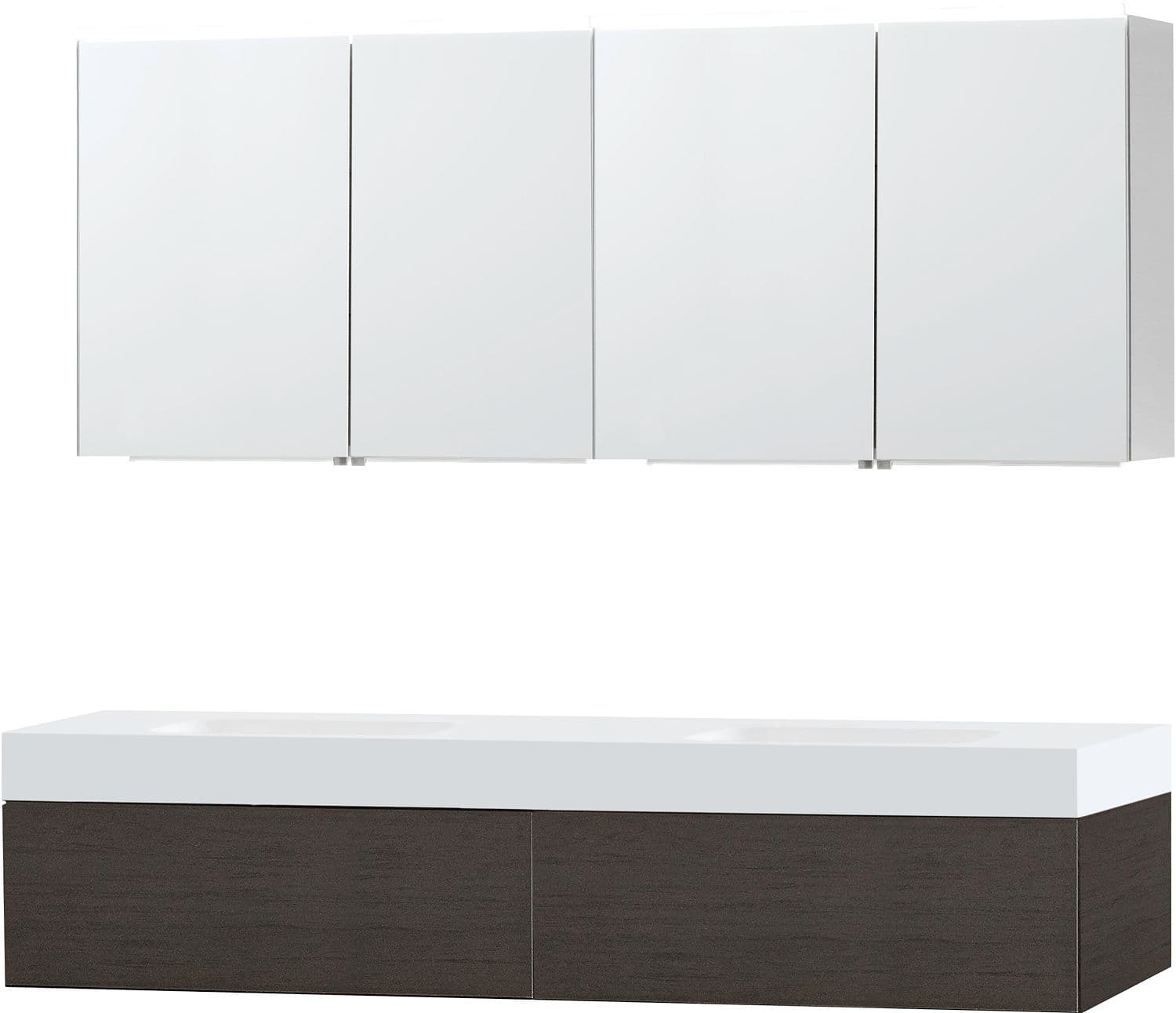 MEUBLE PURO DUO WENGE 180 1 TIROIR SOLID PURO ARMOIRE TOILLETTE