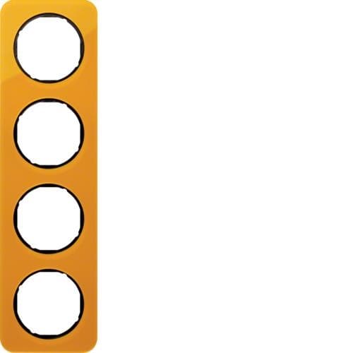Plaque de recouvrement 4 postes R.1 acryl Orange transparent / Noir