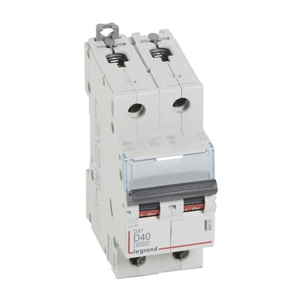 Disjoncteur DX³ 6000A / 10kA 2 pôles courbe D 40A 400V 2 modules