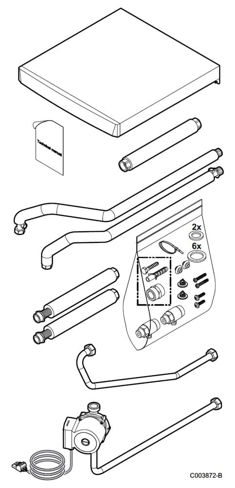 De Dietrich MV35 kit de raccordement pour combinaison boiler type B220 SHL HEE
