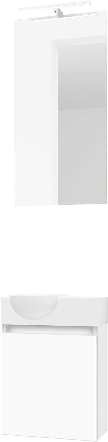 LAVE-MAINS FORM MINI QUO GAUCHE/ 1 PORT/MIROIR LUMIERE LED BLANC