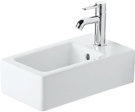 LAVE-MAINS VERO DURAVIT 25X45CM + TROU ROBINET BLANC