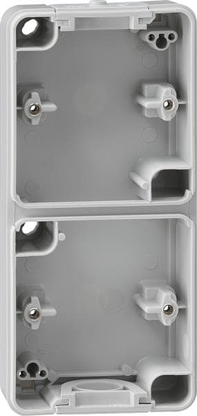 Partie inférieure de boîtier 2 x vertical Gris Sans entrée de câble