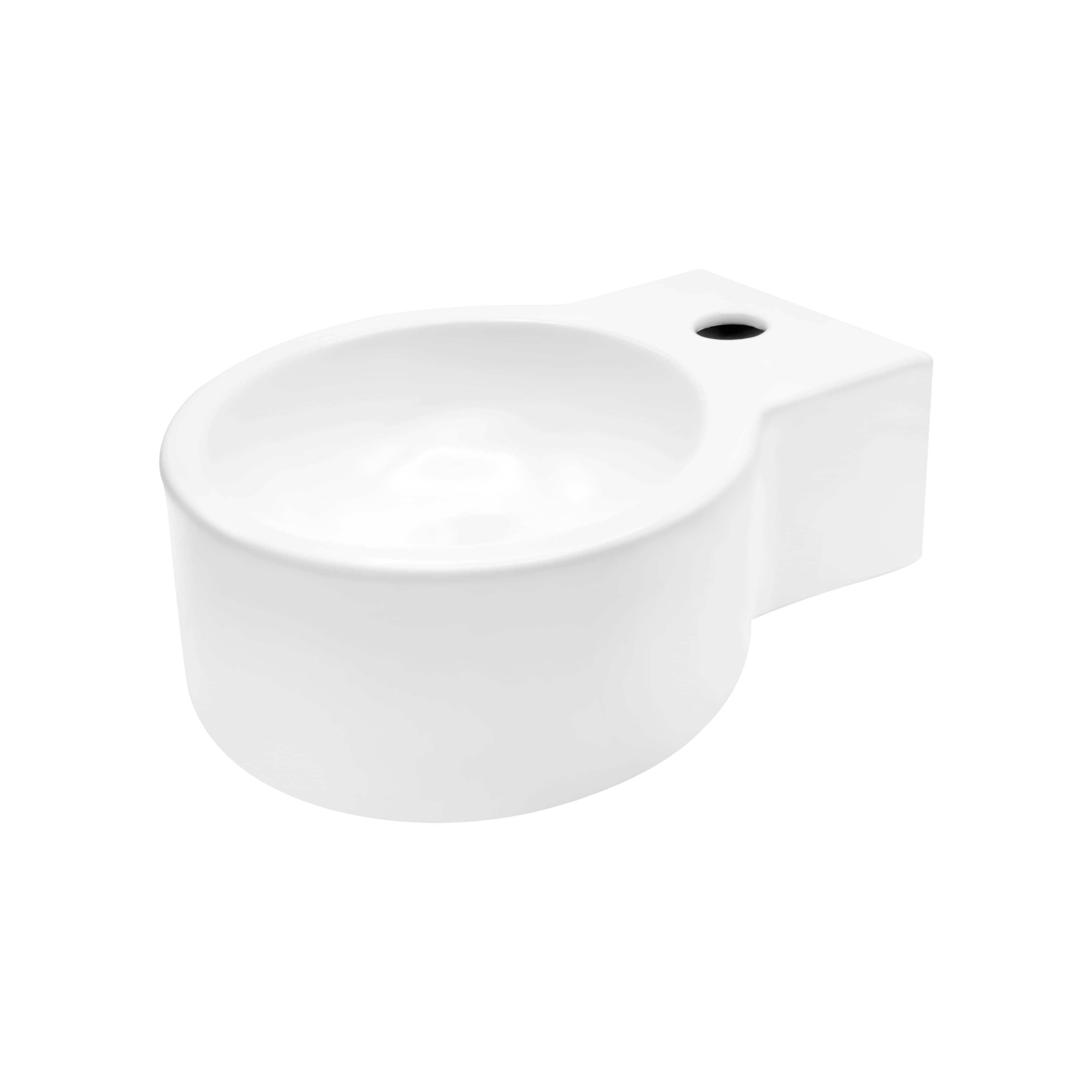 ALONI Hand Washbasin - Without Overflow - With Tap Hole - Ceramic - 28X16X35cm - Glossy White