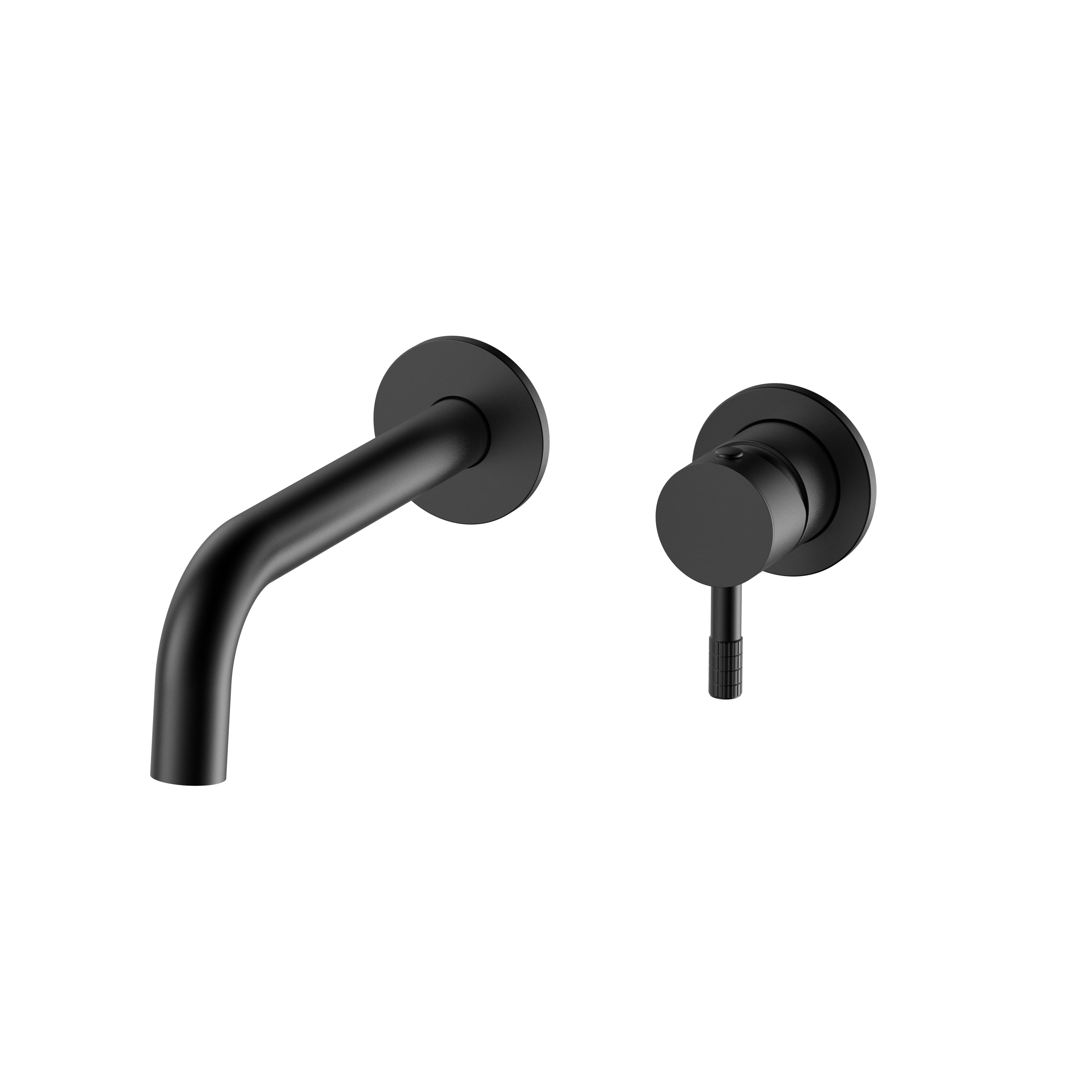 Stria élément de finition Mitigeur lavabo – démarrage À froid – encastré – poignée avec structure striée raffinée – sans bonde – Noir mat (PVD)