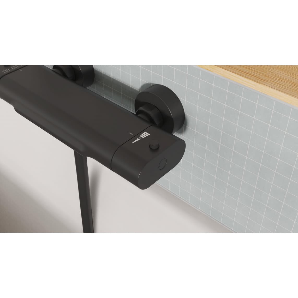 1330090B CARNEO Bathtub mixer, black matt, with waterfall spout