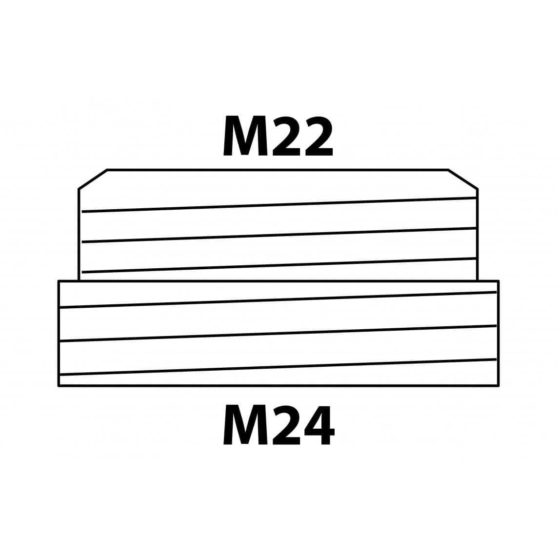 989329455 Raccord réducteur en laiton, chromé, M24AG x M22AG,