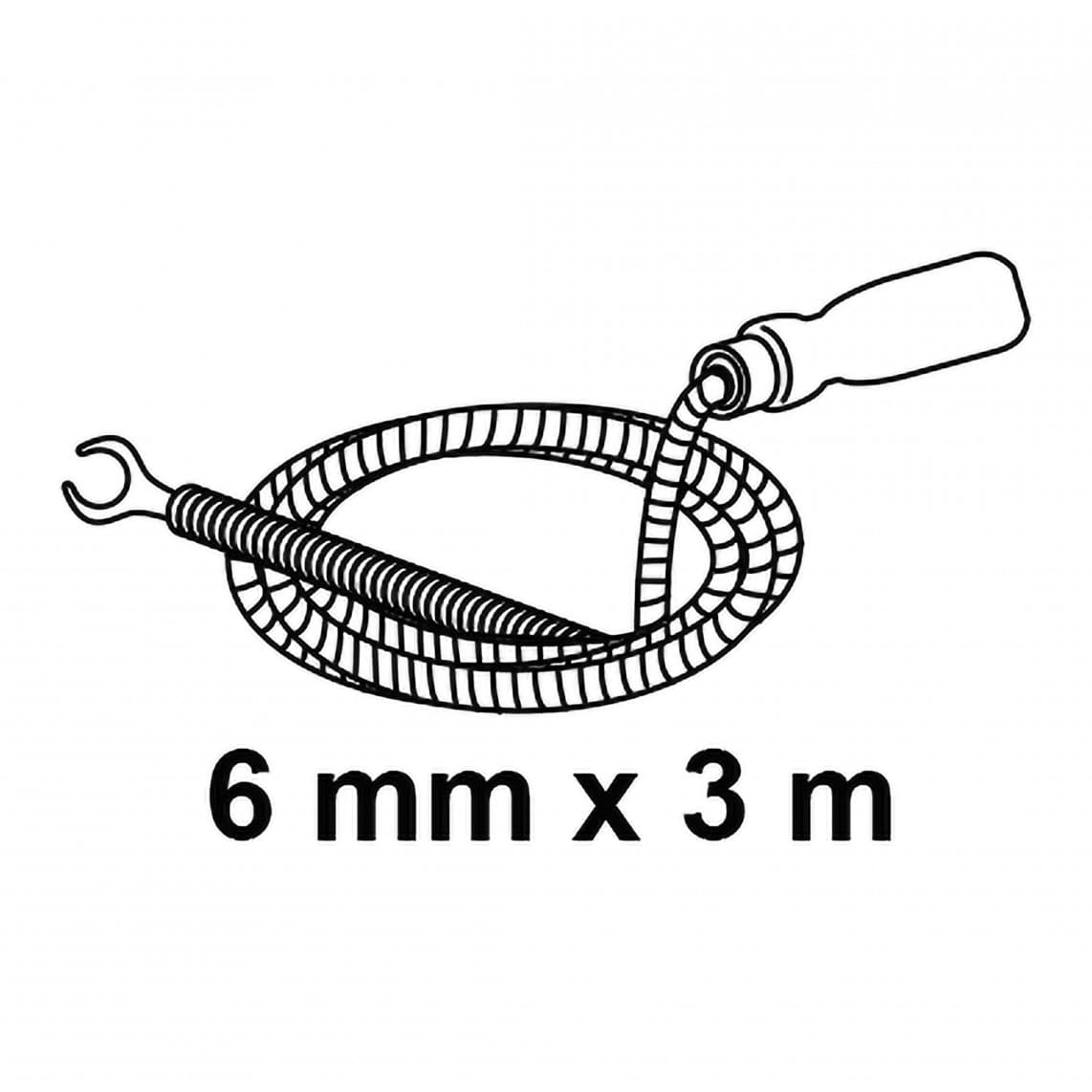 99907110 spirale de nettoyage pour tuyaux, 6 mm x 3 m
