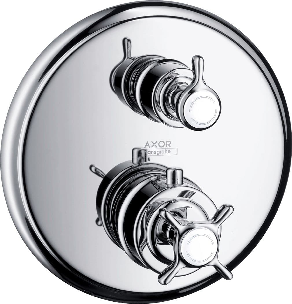 SET DE FINITION THERMOSTAT A ENCASTRER + ROBINET D'ARRET MONTREUX HANSGROHE CHROME