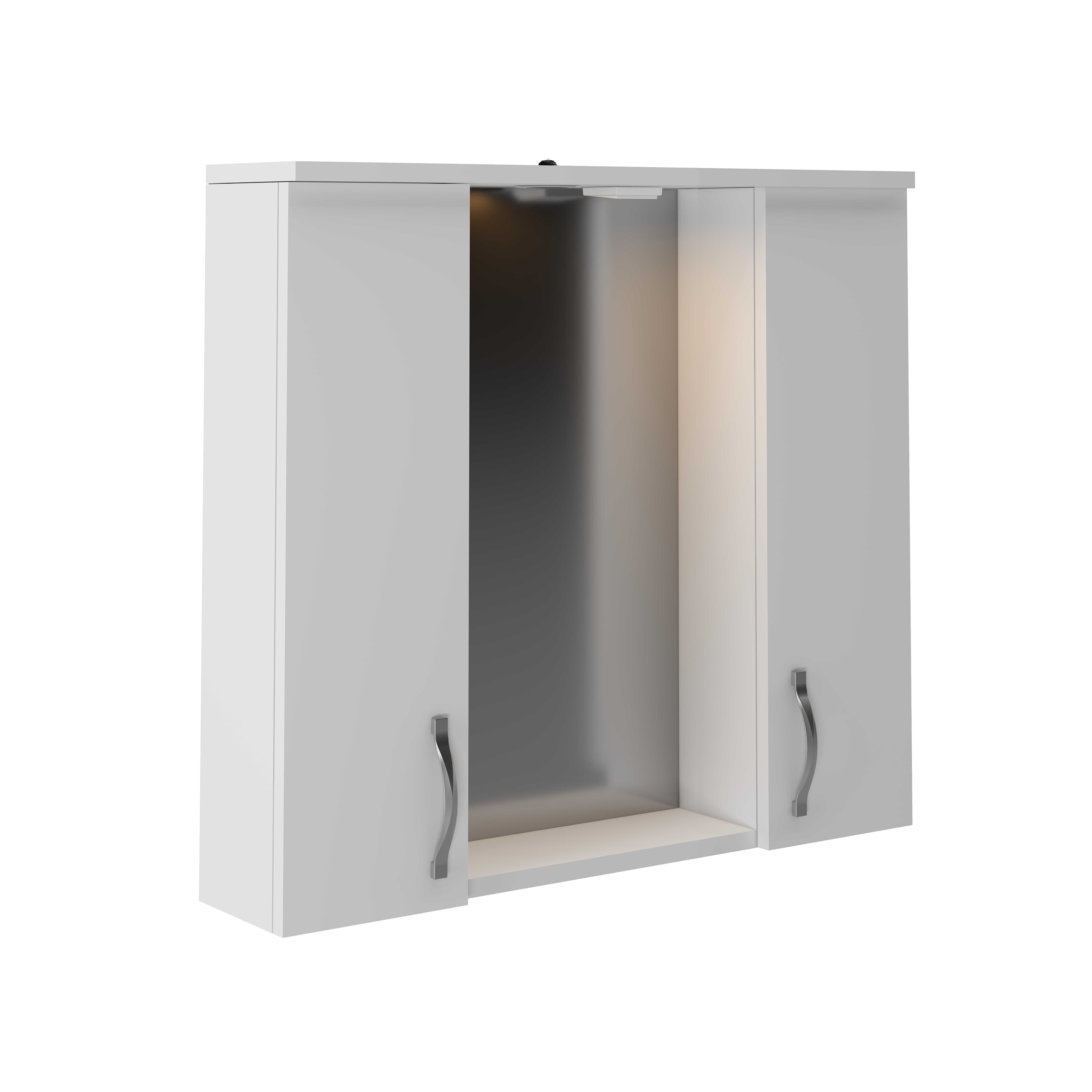 ALONI aleco Armoire miroir – 2 portes – avec éclairage – avec prise courant - 77X70X17,5 cm – blanc