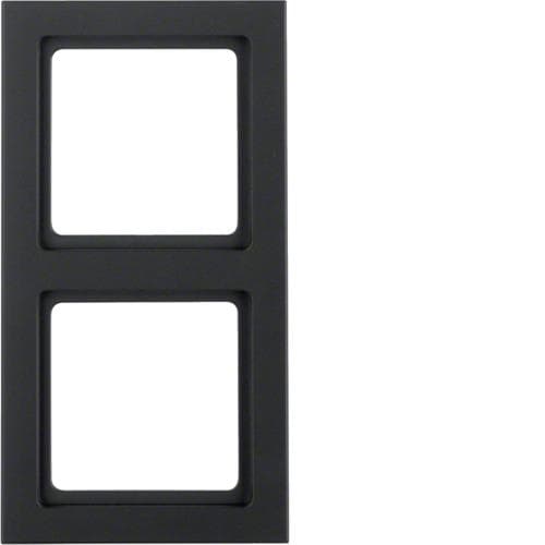 Plaque de recouvrement 2 postes Berker Q.3 Anthracite, Velours