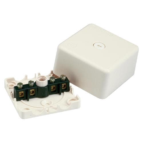 Boîte de dérivation 2.5mm² IP54 ~ Ivoire avec rosace à bornes