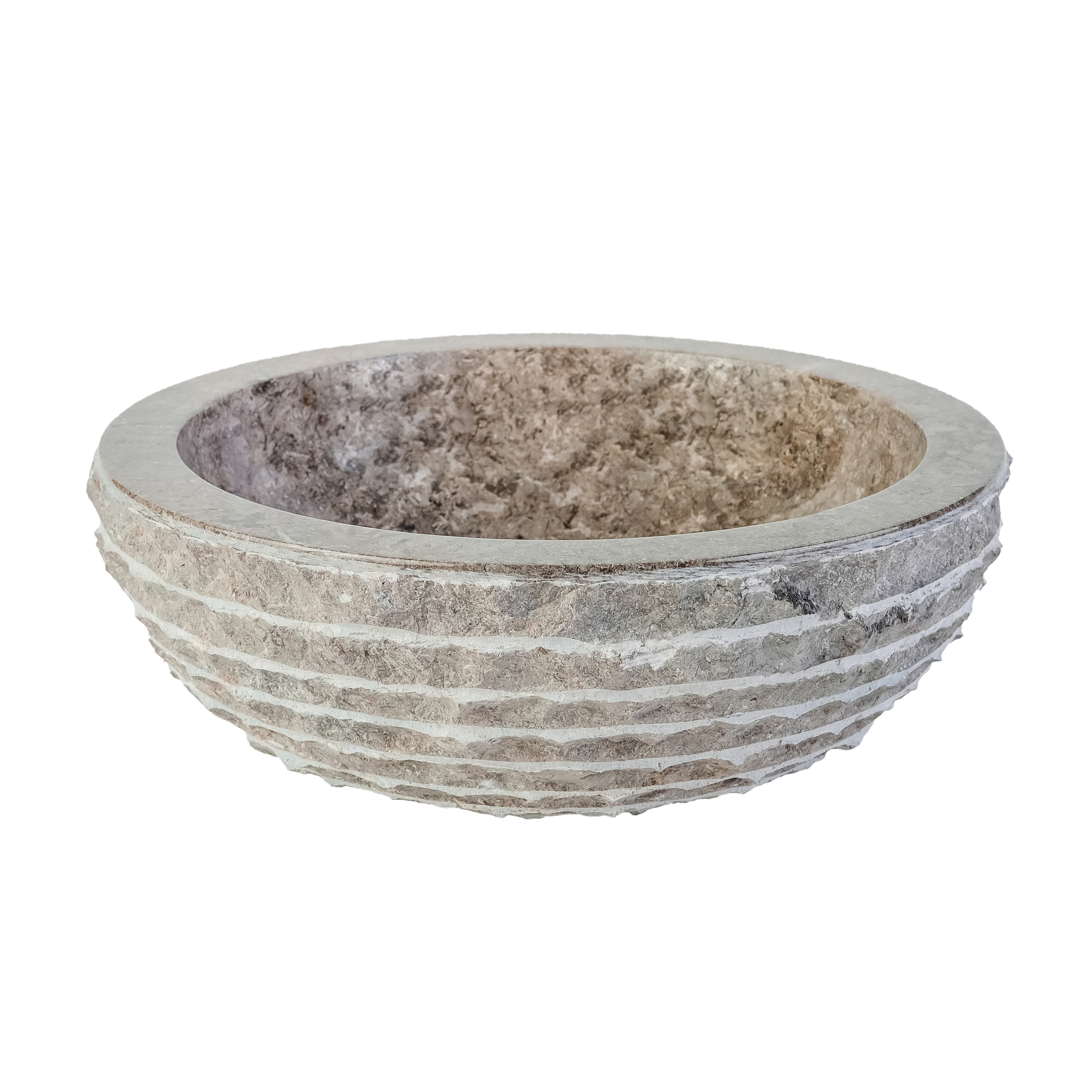 VASQUE EN MARBRE ALUR AVEC INTÉRIEUR POLI - GRIS 35X15CM
