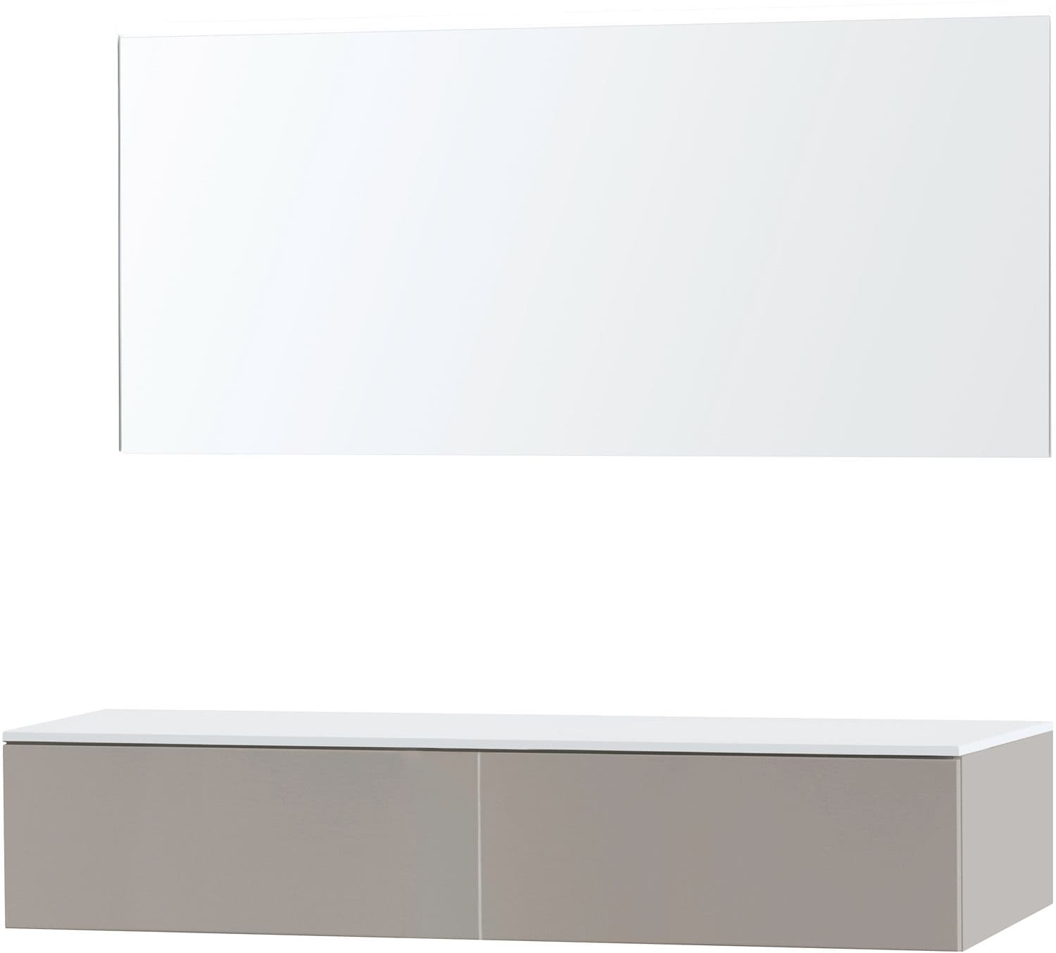 MEUBLE PURO DUO GRIS 160 1 LADE SOLID A POSER MIROIR