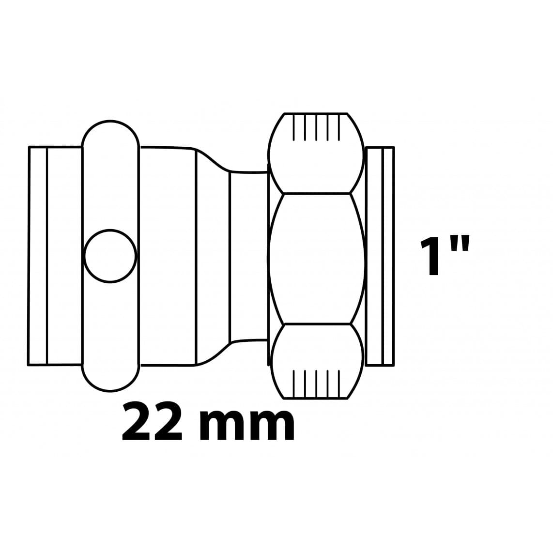 988628854 BR raccord de transition à serrer, vierge, 22 mm x 1" F, 1 manchon, (P4355)