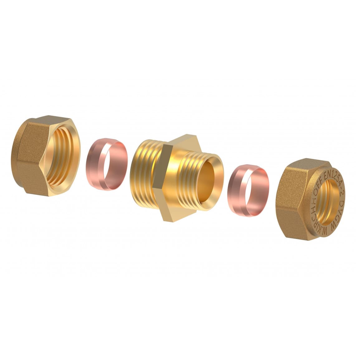 989454717 LT raccord réducteur, vierge, 18 mm x 15 mm, raccord à serrer pour tube en cuivre,