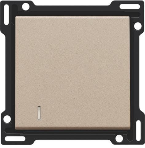 Set de finition avec voyant pour interrupteur ou bouton - poussoir simple Champagne