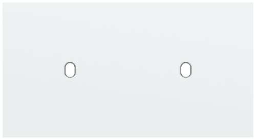 Plaque de recouvrement double, horizontale 71 mm d'entraxe, pour deux fonctions de commutation simple, Niko Toggle steel white coated
