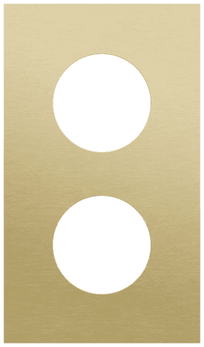 Plaque de recouvrement double, entraxe 60 mm, pour 2 prises de courant, Niko Rocker et Niko Toggle, alu gold brushed